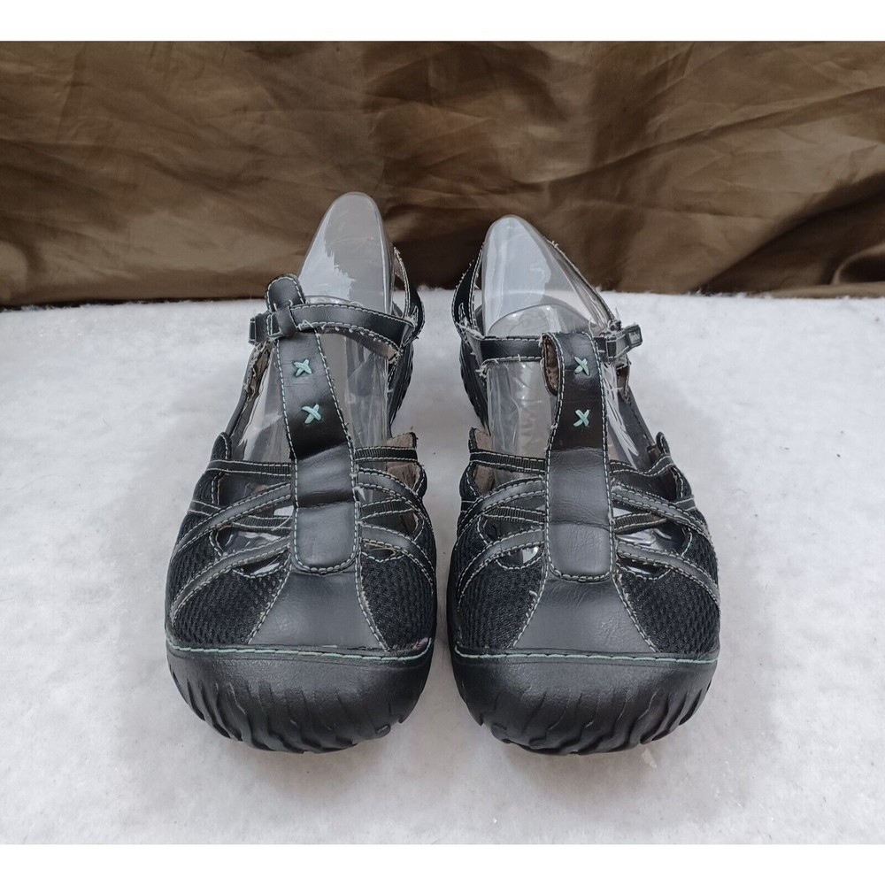 JAMBU Cherry Black Gray All Terra Design Hiking Hook & Loop Sandals Women US 9.5